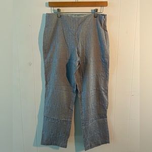 Anthropologie cropped pant with metallic thread pattern